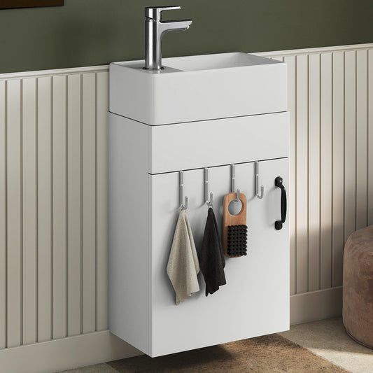 Wastafelmeubel – Badkamermeubel – Opbergkast – Wastafelkast – Toiletkast – Compact Ontwerp – Keramische Wastafel Zonder Kraan
