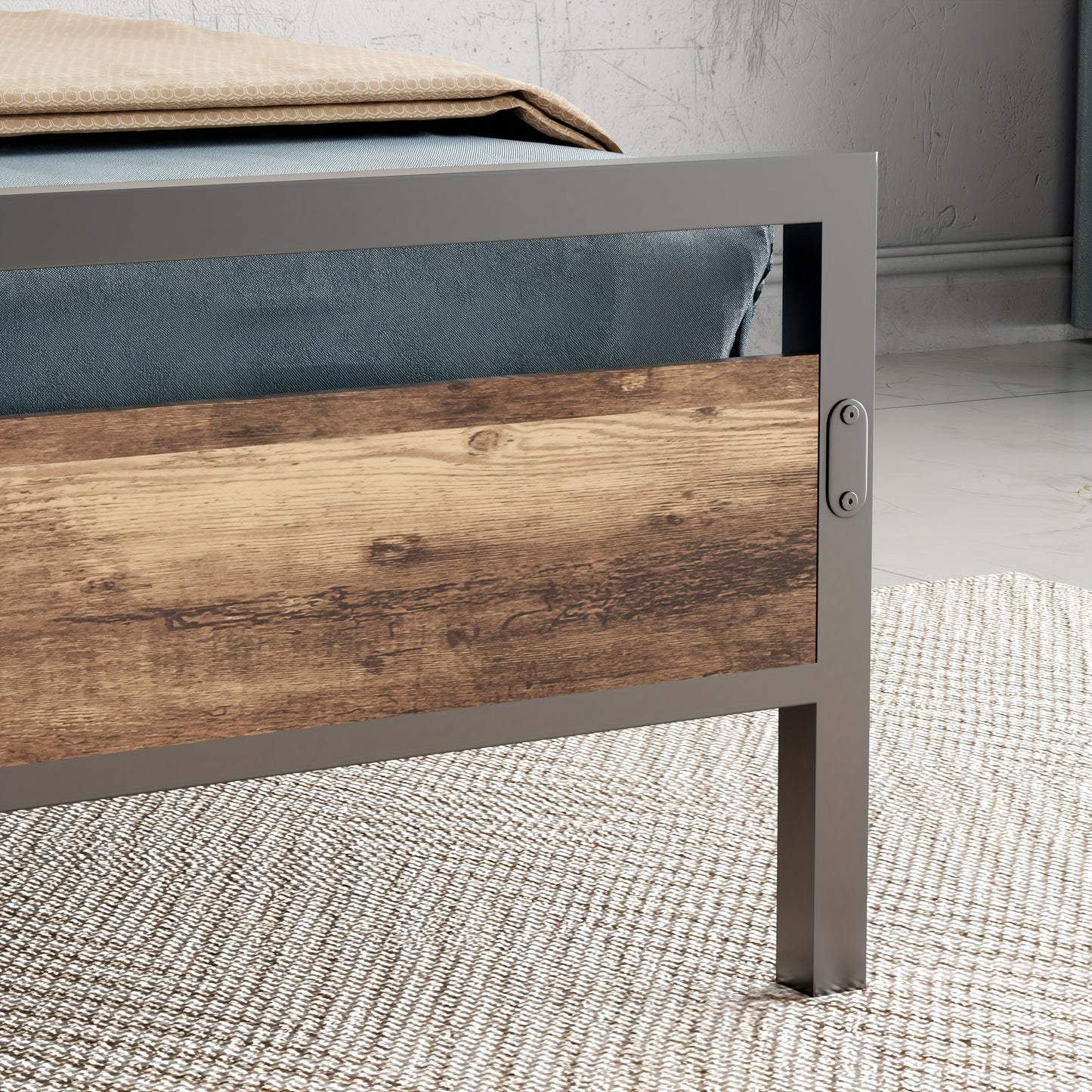 Metalen Bedframe – Stalen Bedbodem – Logeerbed Frame – Modern Jeugdbed – Bed Met Lattenbodem – Zwart – Stevig Stalen Frame – Opbergruimte Onder Bed