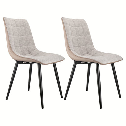 Eetkamerstoel – Keukenstoel – Stoel – Kuipstoel – Zitstoel – Set van 2 – Metalen Frame – Makkelijk Schoon te Maken – Modern Grijs – Voor Harde Vloeren