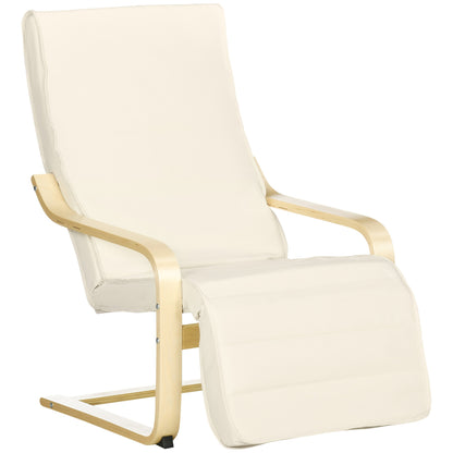 Loungestoel – Fauteuil – Relaxstoel – Woonkamerstoel – Tuinstoel – Verstelbare Voetensteun – Geschikt Voor Harde Vloeren