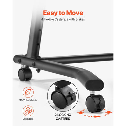 Fiets Bureau – Fiets Tafel – Hometrainer Tafel – Trainingsbureau – Fiets Trainer Desk – Verstelbaar 80-113,5 cm – Draaggewicht Tot 20 kg – Mobiel Met Remmen
