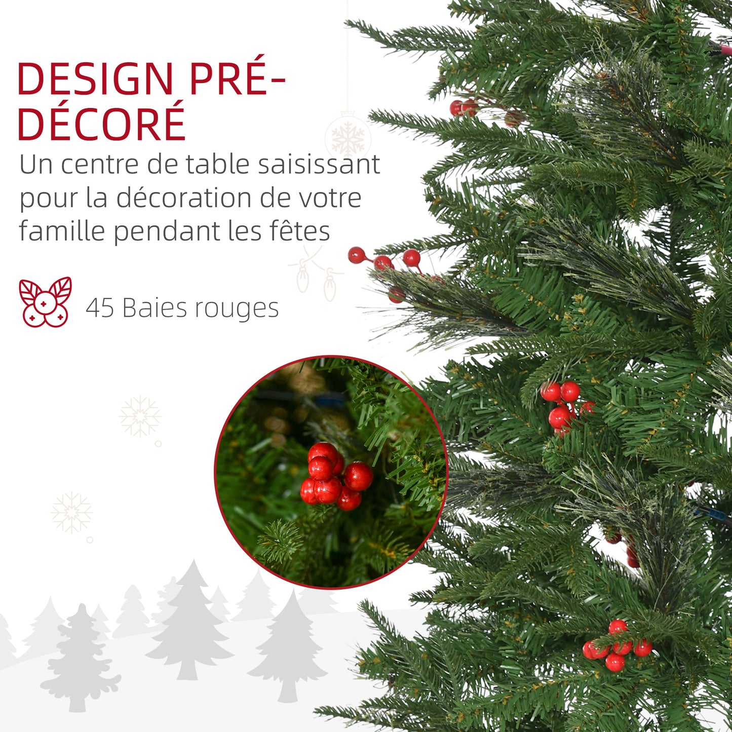 Kunstkerstboom – Nepkerstboom – Kerstboom Kunst – Decoratieve Kerstboom – Sfeervolle Boom – 210 cm Hoog – 746 Takken Met Hulst – Inklapbare Metalen Standaard