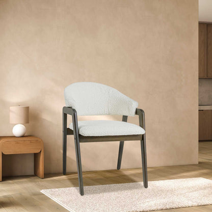 Fauteuil – Armstoel – Stoel – Loungestoel – Zetel – Massief Parawood – Vlekbestendige Bouclè Bekleding