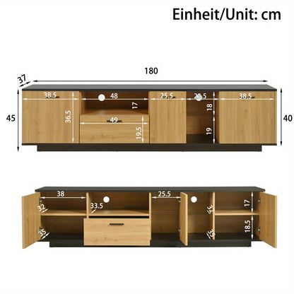 TV-meubel – Tv-kast – Mediameubel – Tv-dressoir – Tv-meubel naturel – 3 Deuren & 1 Lade – Stevige Constructie & Eenvoudige Montage