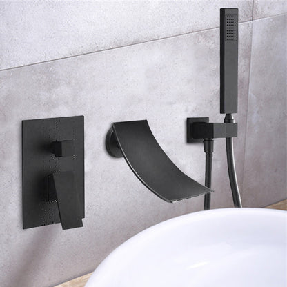 Bath Tap Bath Tap with Hand Shower Mixer Tap Bath with Shower Surface-Mounted Tap Bathtub Wall Mounted Tap Bath, Bathtub Faucet, Bathtub System, Shower Faucet, Bathroom Fixture, Contemporary Tap, Sleek Design, Durable Constru