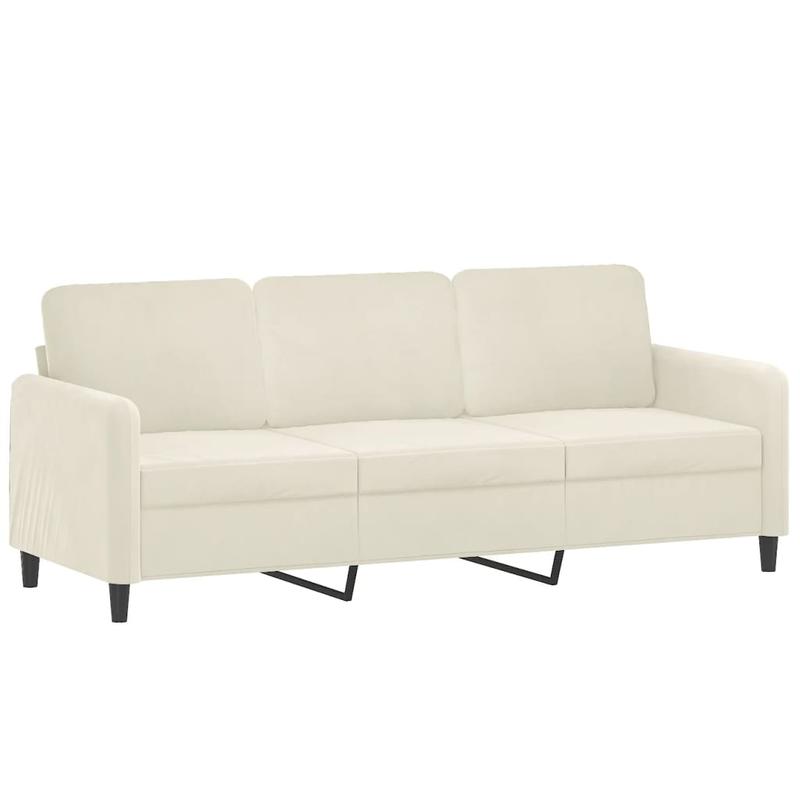 3-Zits Bank – Driezitsbank – Sofa – Zitbank – Hoekbank – Crème Beige – Robuust Hardhouten Frame – Comfortabele Schuimvulling