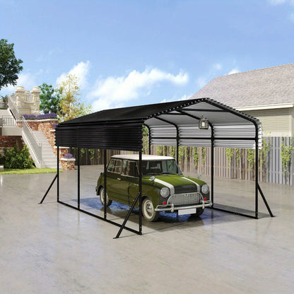Metalen Carport – Garage Tent – Voertuig Overkapping – Auto Garage – Overdekte Parking – Extra Ruim 450x300x250 cm – Stevig Stalen Frame – Weerbestendig Gable Dak
