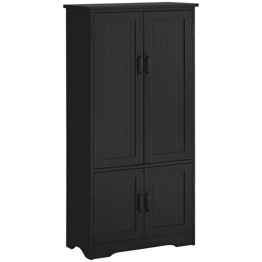 Keukenkast – Keukenbuffet – Opbergkast – Keukenkasten – Kast Met Deuren – 2 Deuren 3 Planken – Zwart MDF Particleboard