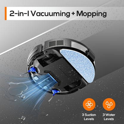 Robotstofzuiger – Dweilrobot – Stofzuigerrobot – Automatische Stofzuiger – Slimme Schoonmaker – 30,99x30,99x7,59 cm – 4500 mAh Batterij