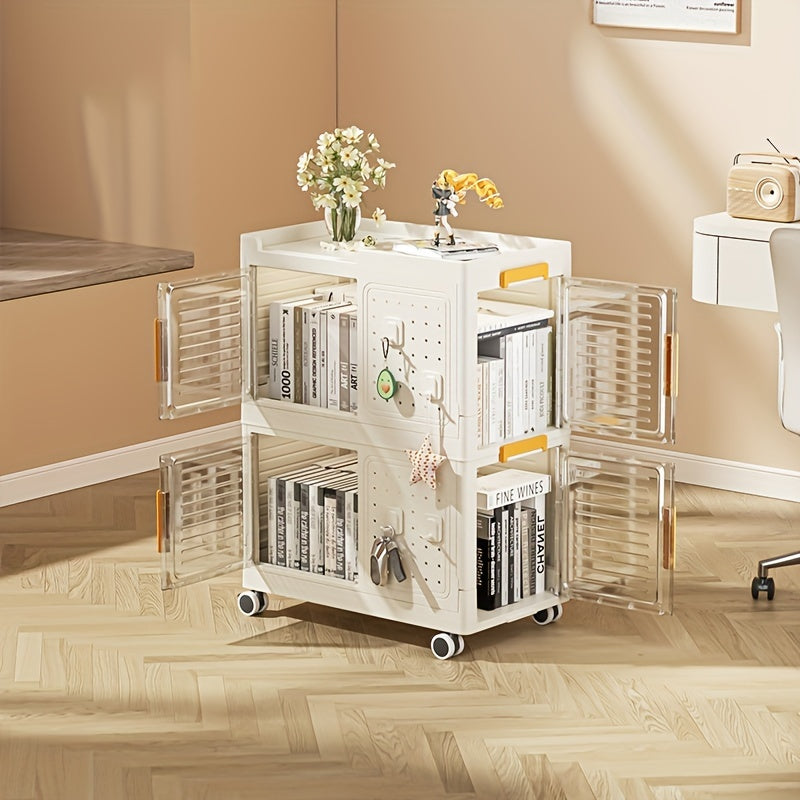 Opbergbox – Opbergdoos – Organizer – Opbergcontainer – Opbergkrat – 3-laags – Met Wielen – Afsluitbare Deksel – Transparant – Stevig Kunststof