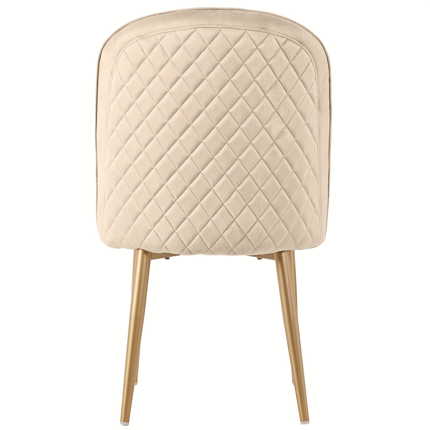 Eetkamerstoelen – Stoelen – Dining Chairs – Zitmeubels – Velvet Stoelen – Set van 2 – Beige Fluweel – Gouden Metalen Poten