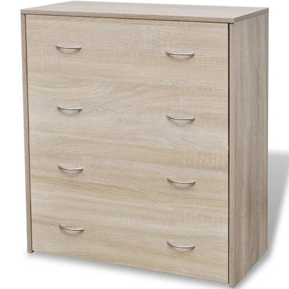 Opbergkast – Dressoir – Ladekast – Sideboard – Kast – 4 Laden – 60 x 30,5 x 71 cm – Eikenhout – Multifunctioneel display en opbergruimte