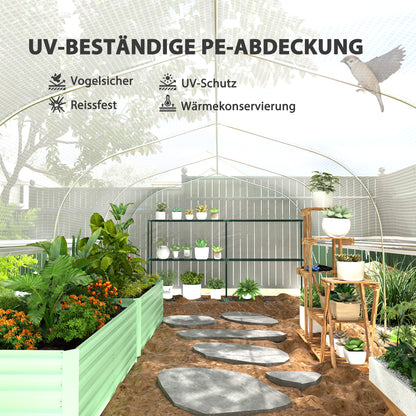 Walk-In Kas – Tuinkas – Groentekas – Kweekkas – Serre – 6x3x2 Meter – 8 Ramen Met Insectengaas – Gegalvaniseerd Stalen Frame