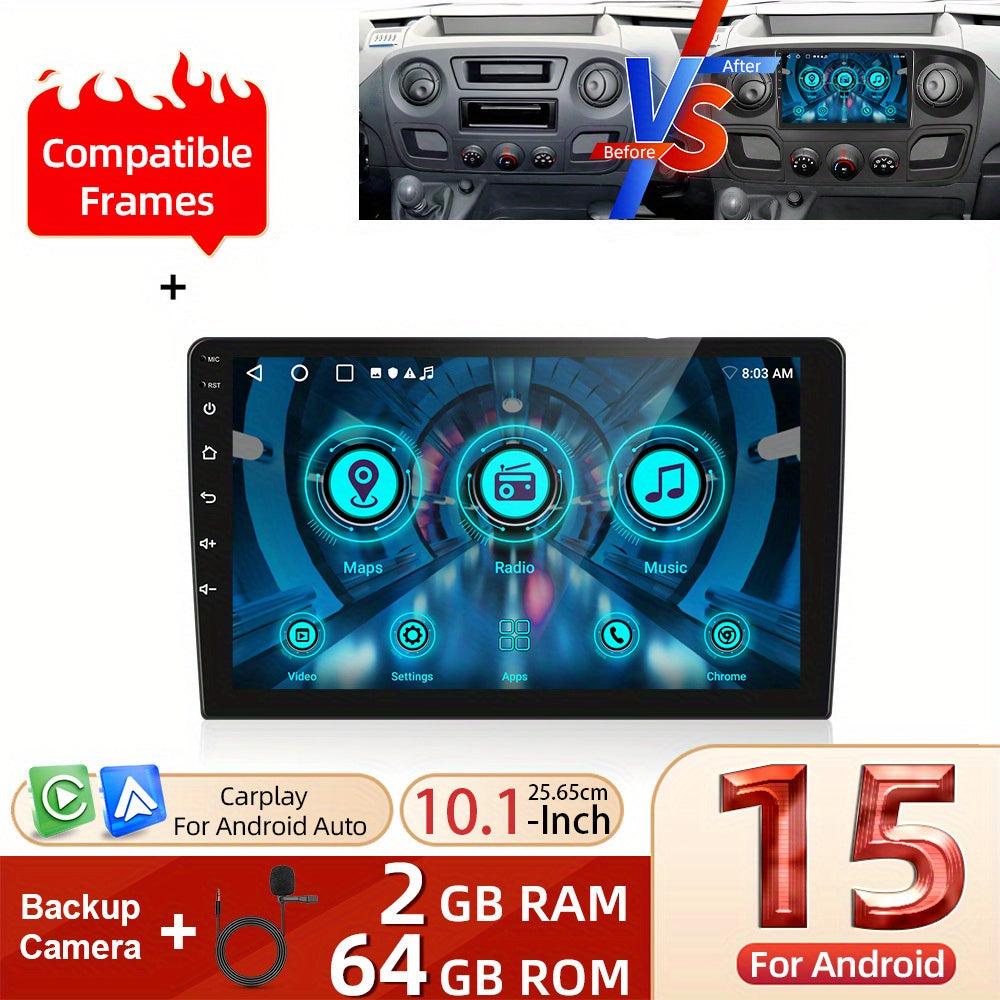 Android Autoradio – Dubbele Din Radio – Auto Multimedia Speler – Inbouw Navigatie Systeem – Dashboard Upgrade – 15 cm Touchscreen – Draadloze CarPlay & Android Auto – AHD Achteruitrijcamera & Stuurwielbediening