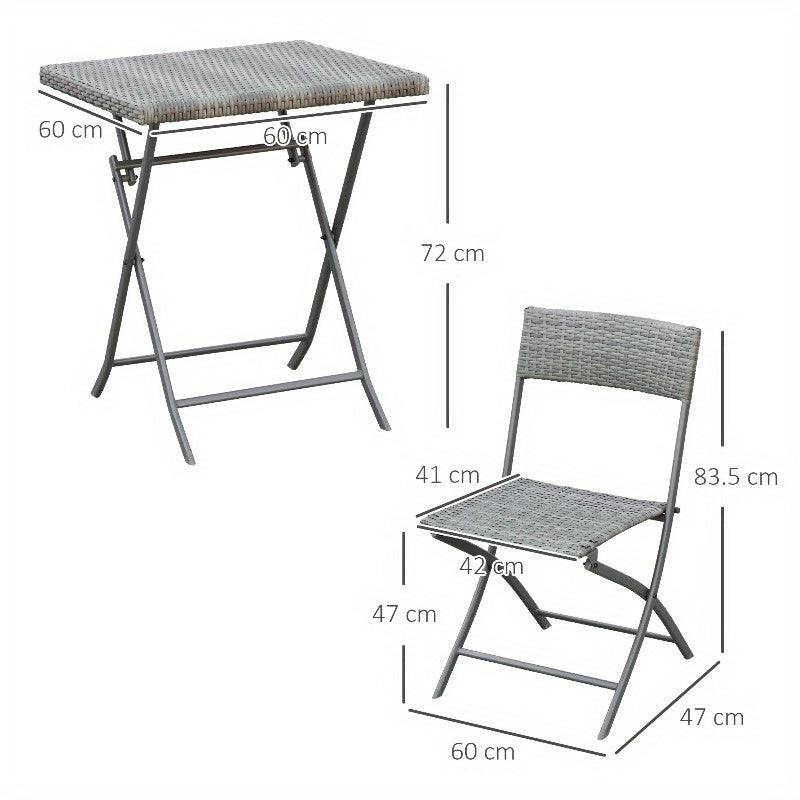 Bistroset – Tuinset – Balkonset – Tuinmeubel – Buitenmeubilair – Poly Rattan Stoelen – Rood Marmeren Tafel – Duurzaam & Weerbestendig