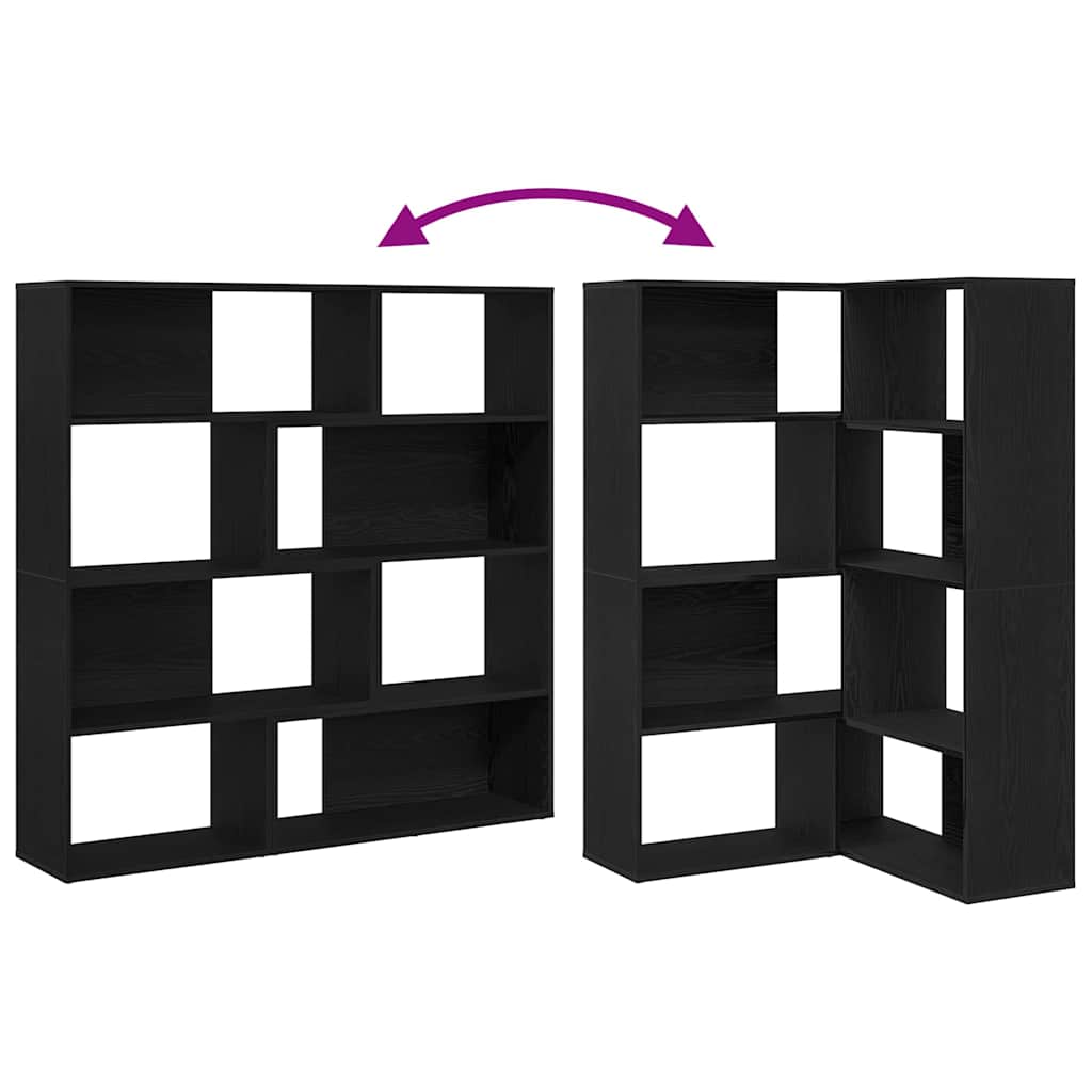 Boekenkast – Boekplank – Kasten – Opbergmeubel – Zwarte Eikenlook – Set Van 2 – 5 Ruime Planken – Modern Design Met Matte Afwerking
