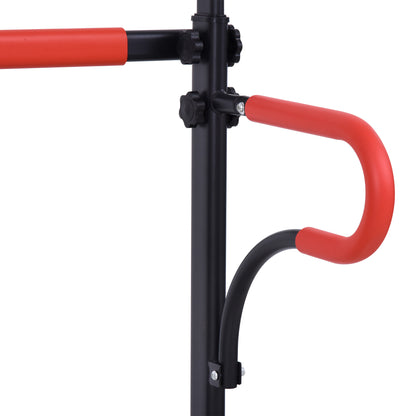 Pull-up Rek – Optrekstang – Fitnessstation – Krachtstation – Home Gym – Verstelbare Hoogte 171-219 cm – Robuust Stalen Frame Zwart/Rood