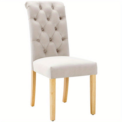 Stoelenset – Eetkamerstoelen – Woonkamstoelen – Keukenstoelen – Loungestoelen – 6-delige Set – Zachte Velvet Bekleding – Stevige Eikenhouten Poten