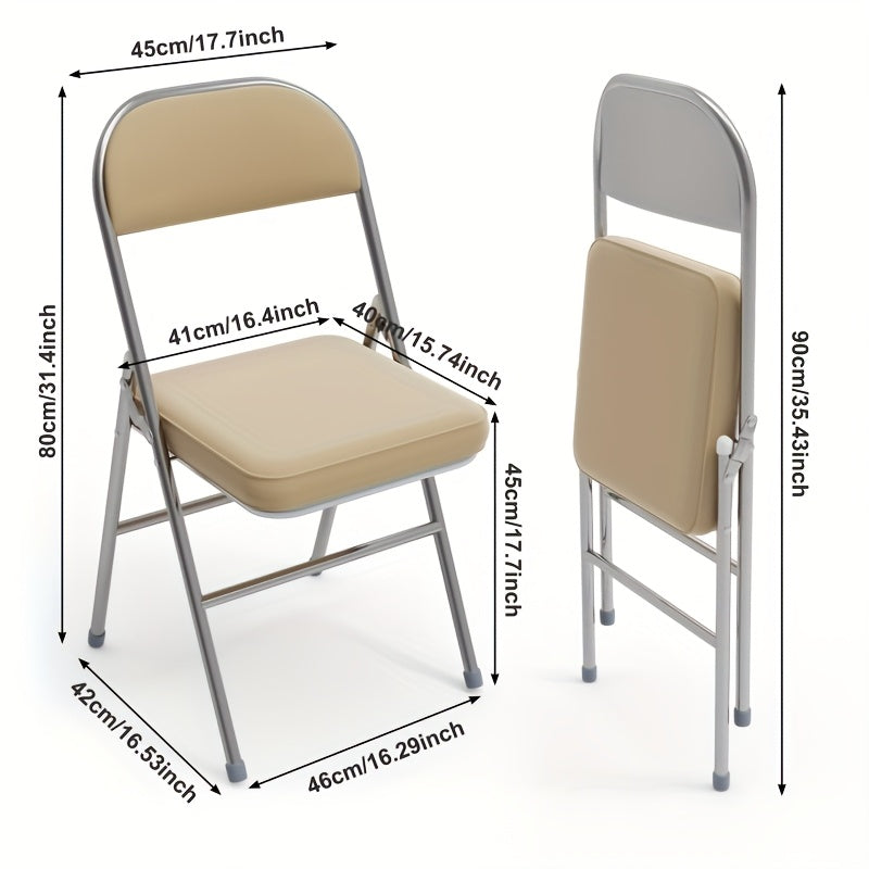 Set van 4 Eetkamerstoelen – Gele Stoelen met Kunstleren Bekleding en Comfortabele Zitting – Stijlvol Ontwerp voor Keuken, Restaurant, Woonkamer of Conferentieruimte