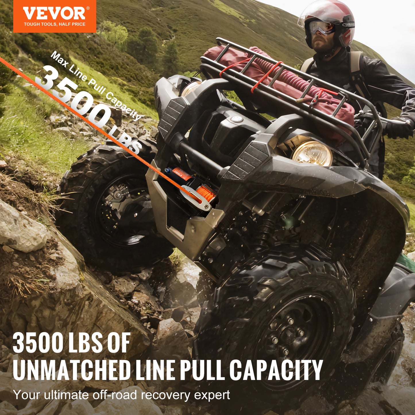 Elektrische Lier – Offroad Lier – ATV Lier – UTV Lier – Elektrische Blokkeerlier – 1587 kg Trekkracht – Waterdichte Bedrade Afstandsbediening