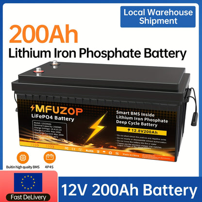 Lithium Accu – Lithium Batterij – LiFePO4 Accu – Bootaccu – Solar Accu – 12V 200Ah Capaciteit – Geavanceerd BMS Systeem
