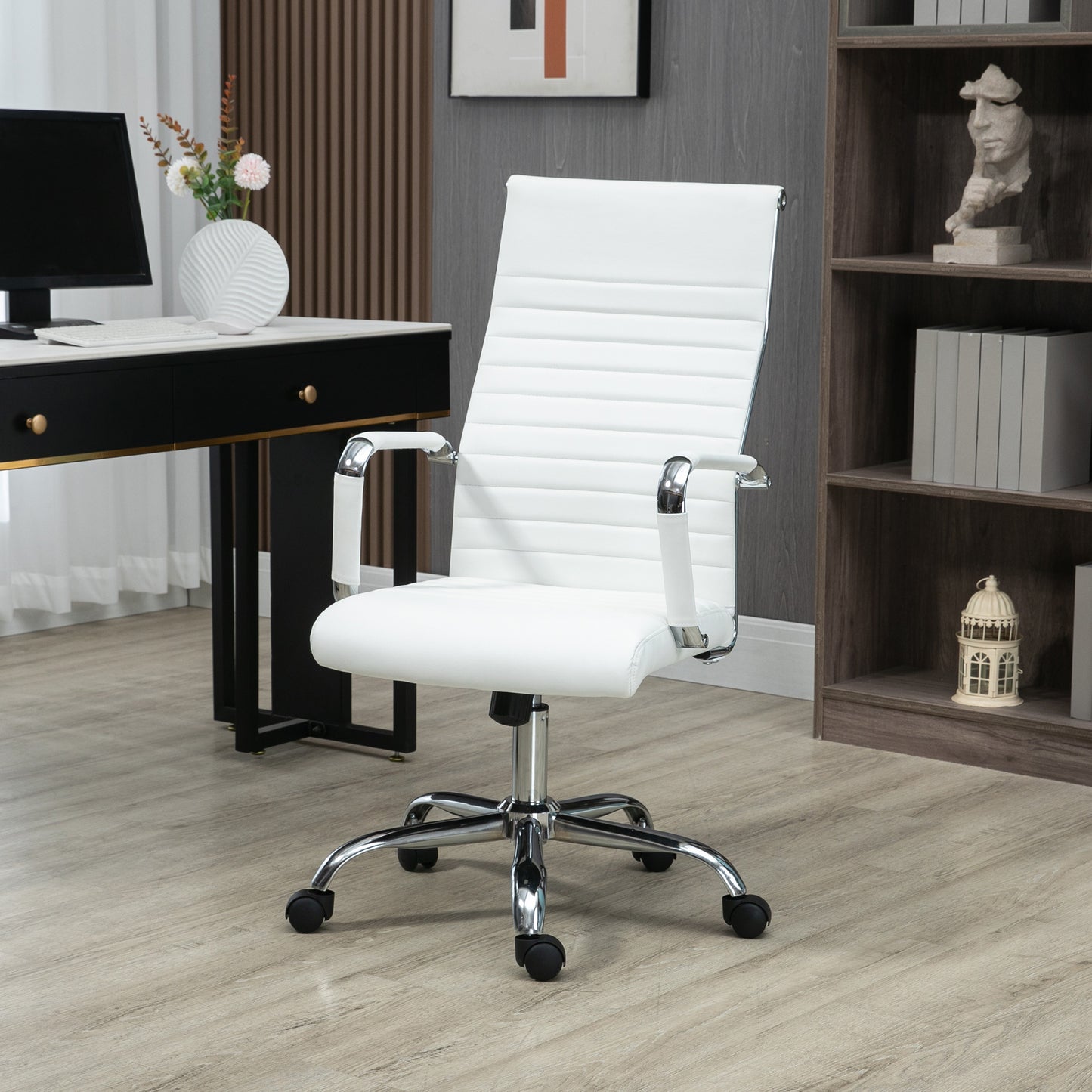 Bureaustoel – Office Chair – Draaistoel – Kantoorstoel – Ergonomische Stoel – Verstelbare Zithoogte – PU Kunstleer Zitting
