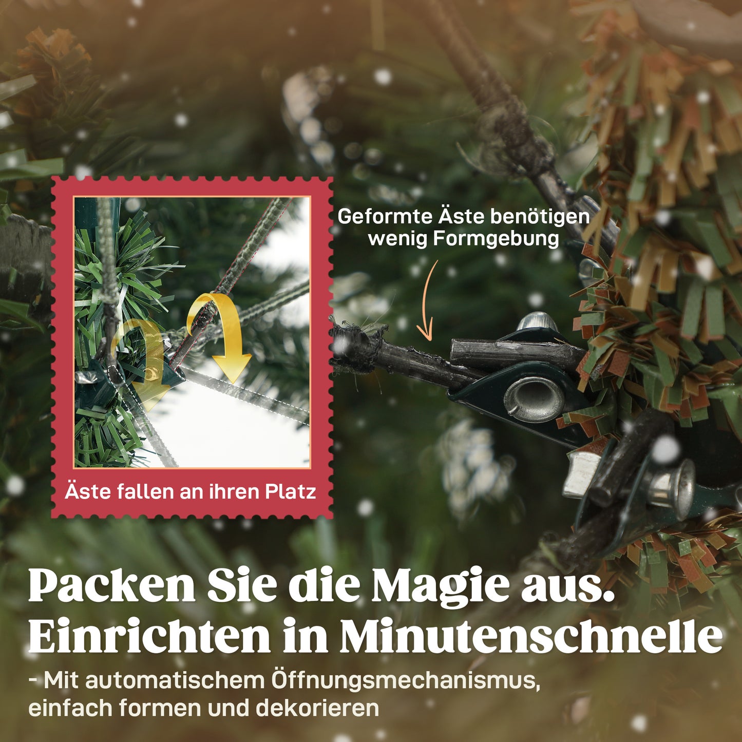 Kunstkerstboom – Kunstboom – Nepkerstboom – Weihnachtsbaum – Kerstversiering – Realistische Takken – Stevige Metalen Standaard – Gemakkelijk te Monteren – Groen