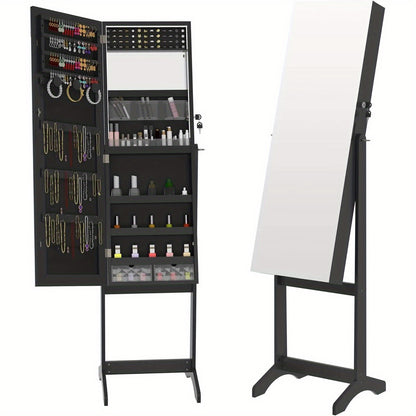 Make-up Organizer – Make-upkast – Sieradenkast – Draaibare Spiegel – Opbergkast – Slotbaar – Grote Draaibare Spiegel – Stevig Kunststof – Compact & Vrijstaand
