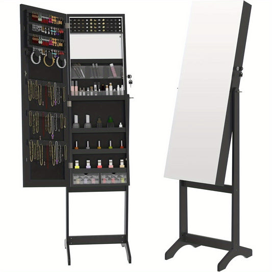 Make-up Organizer – Make-upkast – Sieradenkast – Draaibare Spiegel – Opbergkast – Slotbaar – Grote Draaibare Spiegel – Stevig Kunststof – Compact & Vrijstaand