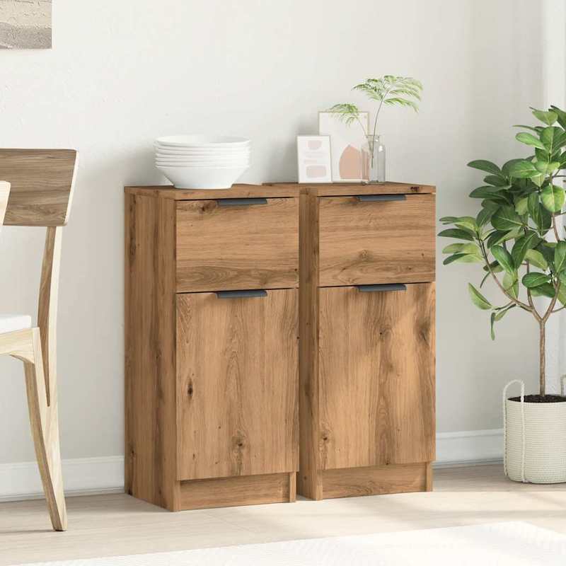 Sideboards 2 st 30x30x70cm edited wood artisanal oakkleur Removable storage practical