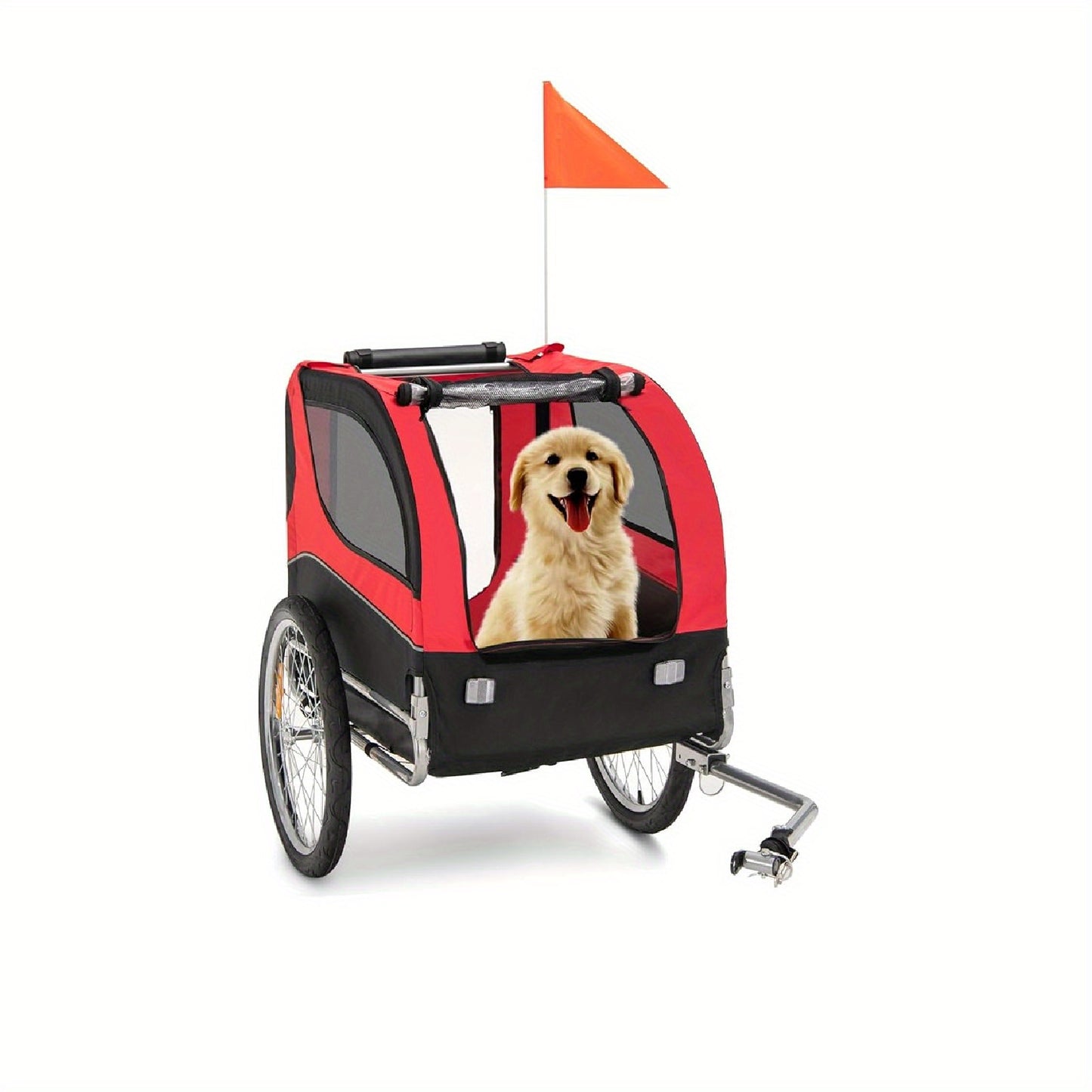 Fietskar Hond – Hondenfietskar – Hondenkar – Hondenbuggy – Fietsaanhanger – Opvouwbaar – Met Zonnekap – Stevig Metaal & Oxford Stof