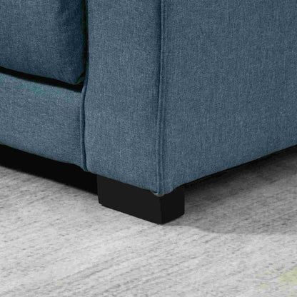 Slaapbank – 2-Zitsbank – Bedbank – Uitklapbank – Zetelbed – Linnen Look Stof – Inklapbaar – Rubberen Houten Frame – Blauw – Compact 147,5x75x85 cm