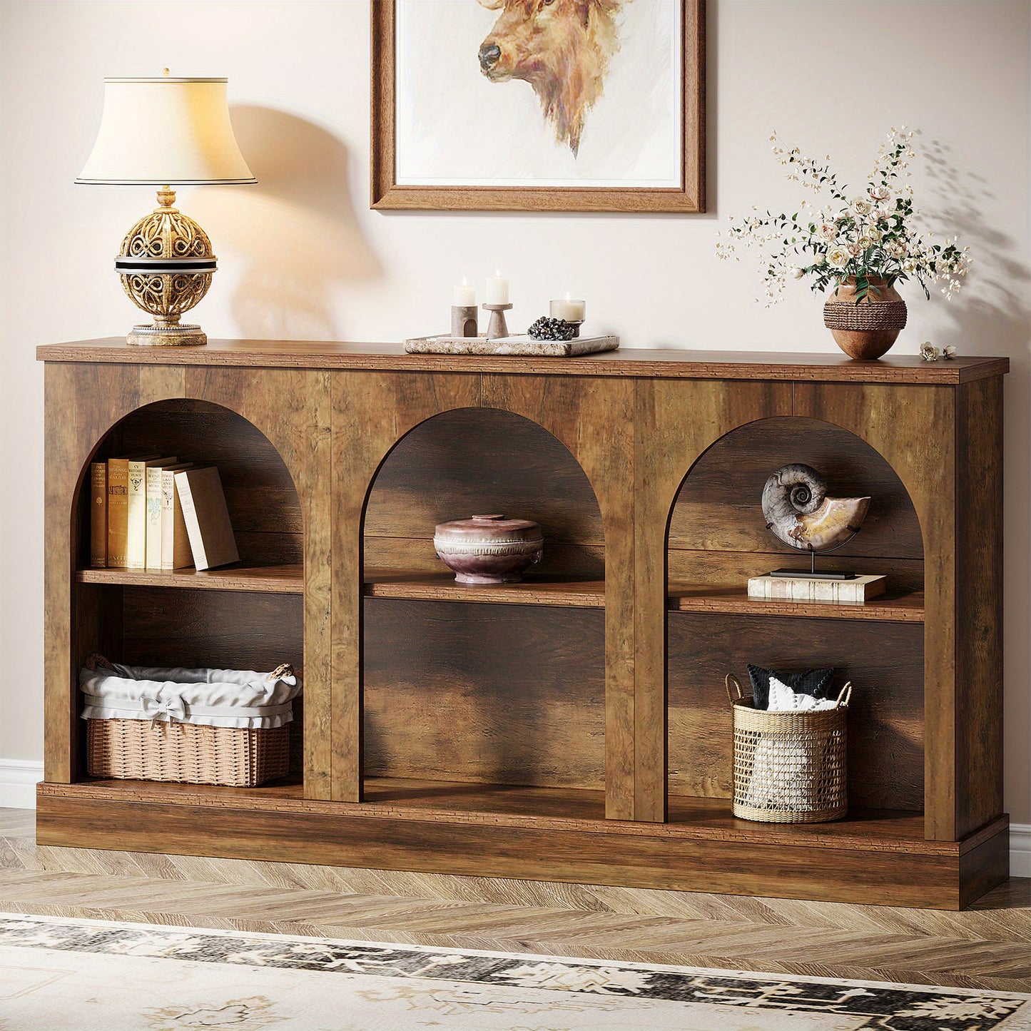 Sidetable – Sofa Tafel – Haltafel – TV Meubel – Industriële Console Table – 160 cm Lang – Robuust MDF Met Metaal – Veelzijdige Opbergruimte