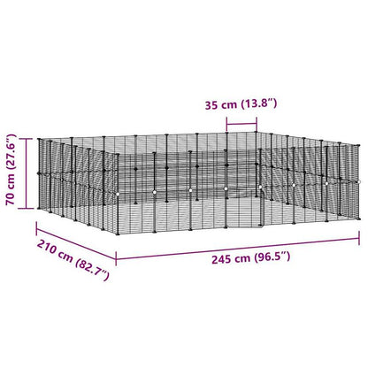 Dierenkooi – Knaagdierenkooi – Konijnenkooi – Caviakooi – Hamsterkooi – Modulaire Set 52 Panelen – Gepoedercoat Staal 35x35 cm – Met Deuren & Veilig Sluitingssysteem