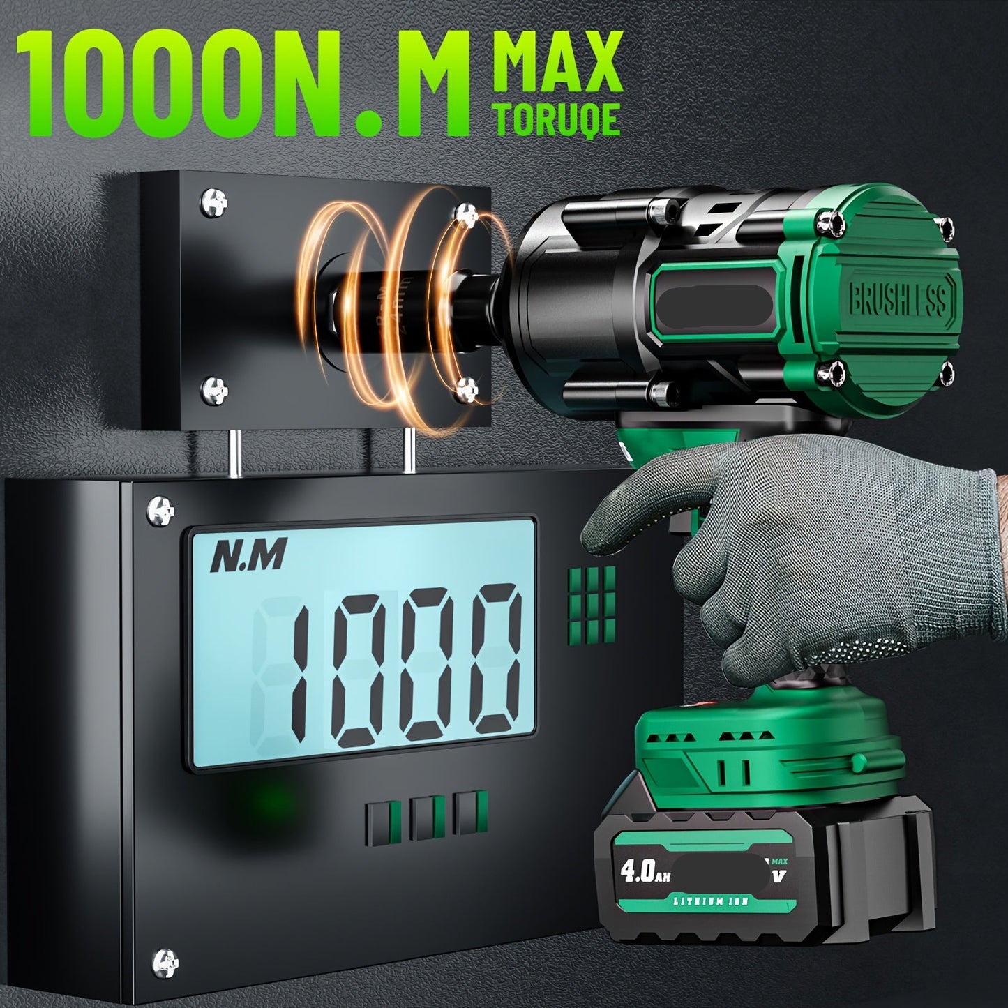 Accu-Slagschroevendraaier – Draadloze Schroevendraaier – Accuboormachine – Slagschroevendraaier – 21V 4.0Ah Lithium-Ion – 1000 Nm Koppel