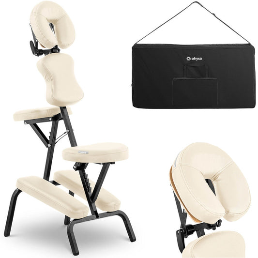 Portable Folding Tattoo Massage Chair Montpellier Beige Up to 130 Kg Beige