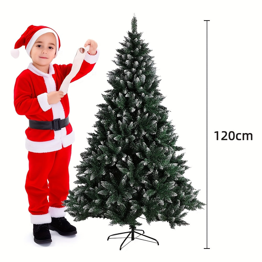 Kerstboom – Kunstkerstboom – Nepboom – Dennenboom – Mini Kerstboom – 120 cm Hoog – Gedeeltelijk Besneeuwd – 220 PVC Takken – Stevige Metalen Standaard