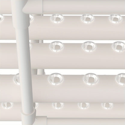 Hydroponicsysteem – Hydrocultuursysteem – Kweekset – Plantenbak – Hydrocultuur Rek – 108 Plantplaatsen – 3 Lagen – Duurzaam Wit PVC – Efficiënt Voedingscircuit