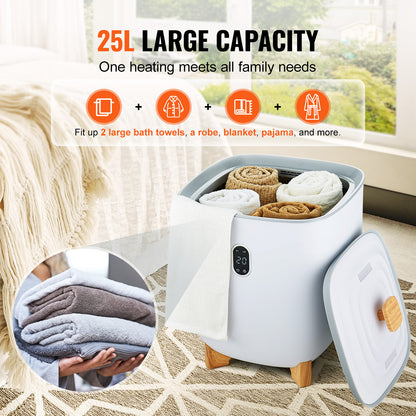 Handdoekdroger – Handdoekwarmer – Badhanddoekverwarmer – Badkamerradiator – Handdoekverwarmer Elektrisch – 25 Liter Inhoud – Aromazone Met Timerstanden