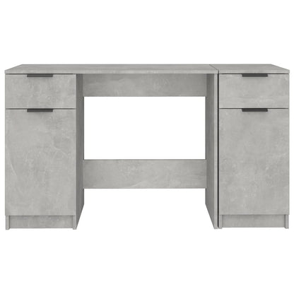 Bureau – Schrijftafel – Werkplekmeubel – Kantoortafel – Betongrijs – Stevig Hardhout – Ruime Opbergruimte