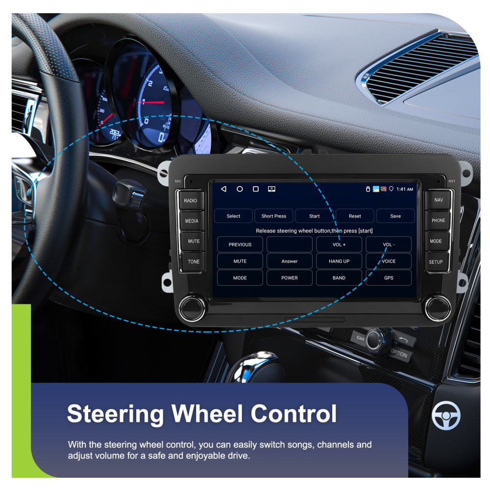 Autoradio – Autostereo – Double Din Radio – Multimedia Speler – 7 Inch HD Touchscreen – Android 15.0 Systeem – Draadloze CarPlay & Android Auto