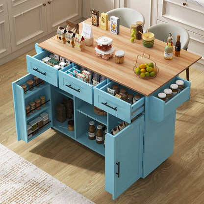 Keukenkar – Serveerwagen – Werktafel – Eettafel – Opbergkast – Uitklapbaar Werkblad – Houtnerf Afwerking – 139×46(71)×91,5 cm – Mobiel Met Wieltjes Of Stevig Houten Onderstel – Veelzijdige Keukenopslag