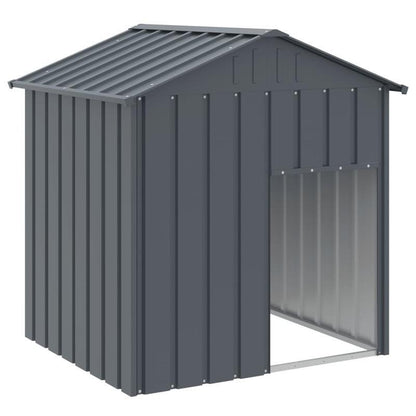 Hondenhok – Hondenhuis – Dierenhuis – Bench – Kennel – Verzinkt Staal – Weerbestendig Dak – Ventilatie & Lattenvloer – 117x103x123 cm – Antraciet Grijs