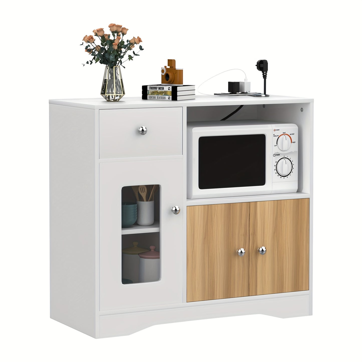 Dressoirkast – Dressoir – Opbergkast – Buffetkast – Kast – 40x80x83 cm – Massief Hout – Vrijstaand Design