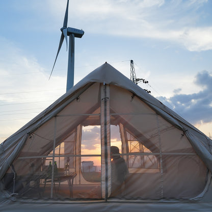 Opblaastent – Opblaasbare Tent – Familietent – Glamping Tent – XXL Koepeltent – Ruim Voor 8 Personen – Inclusief Stove Jacks