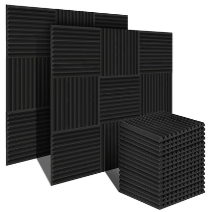 Akoestische Foam Panelen – Geluidsisolatie Platen – Geluidsabsorberende Tegels – Soundproof Panels – Zelfklevend Geluiddempend – 24 Stuks – Echo Vermindering – Eenvoudige Montage