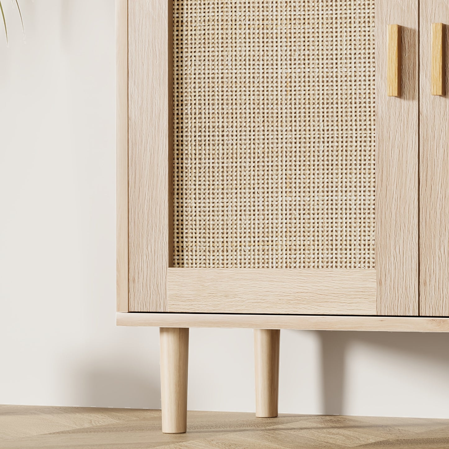 Dressoir – Buffetkast – Kast – Opbergkast – Wandkast – Natuurlijke Eiken Finish – Stevige MDF Constructie – 91 cm Hoog – Open Planken Met 2 Deuren
