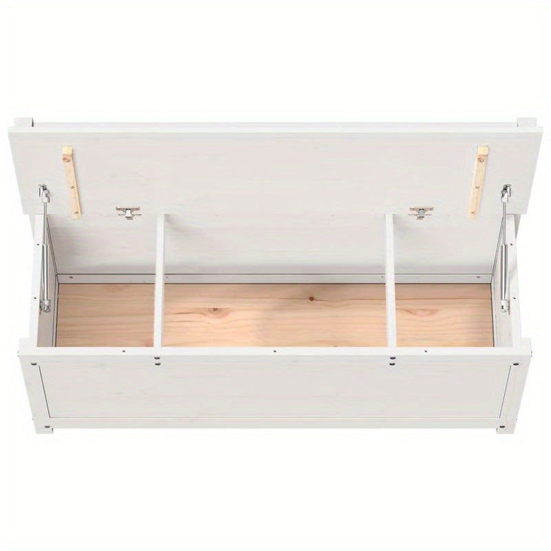 Bench 110X41X76.5 Cm Made of Solid Pine Wood in White. This Bench Is Ideal As a Shoe Stool in Your Hallway Or As a Storage Stool in Your Living Room.