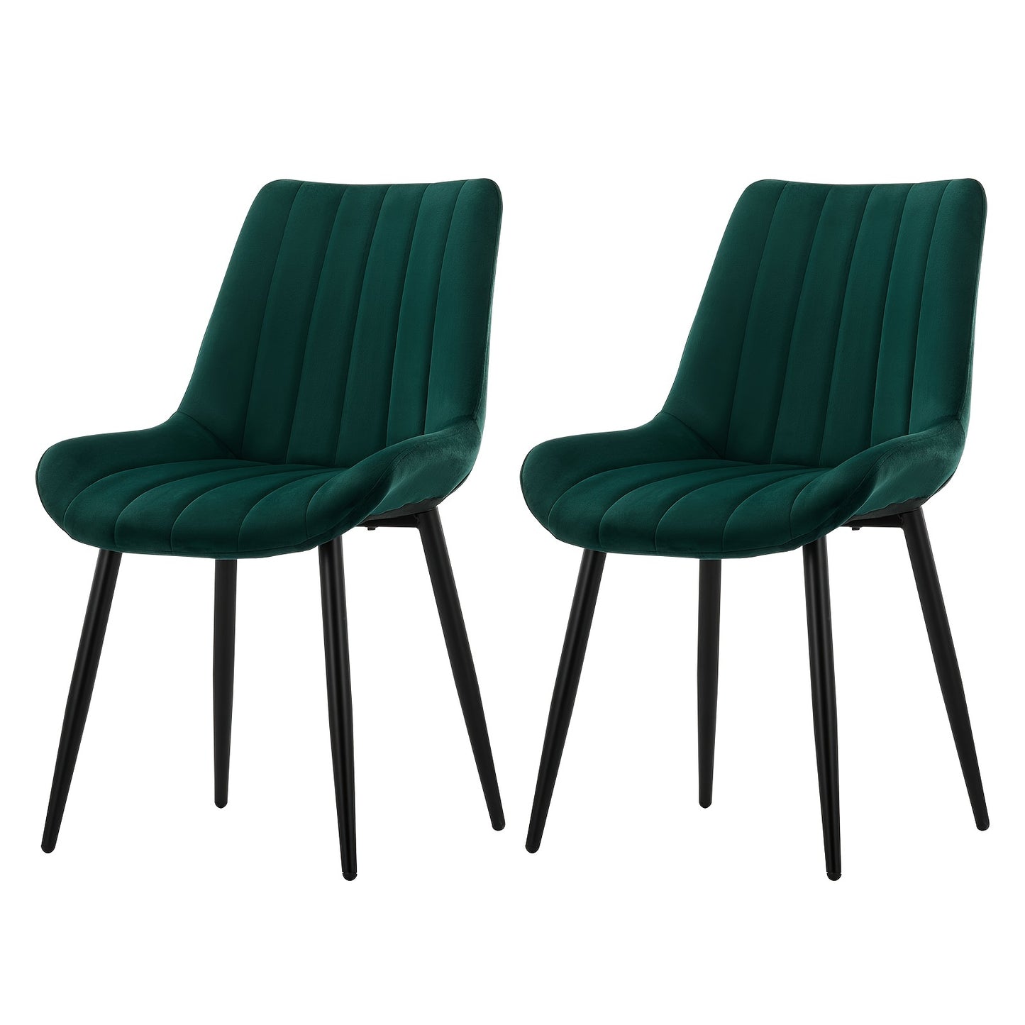 Eetkamerstoelen – Keukenstoelen – Stoelen Set – Zwarte Fluwelen Stoelen – Luxe Zachte Bekleding – Stevige Metalen Poten – Ergonomisch Design – Comfortabel Zitcomfort
