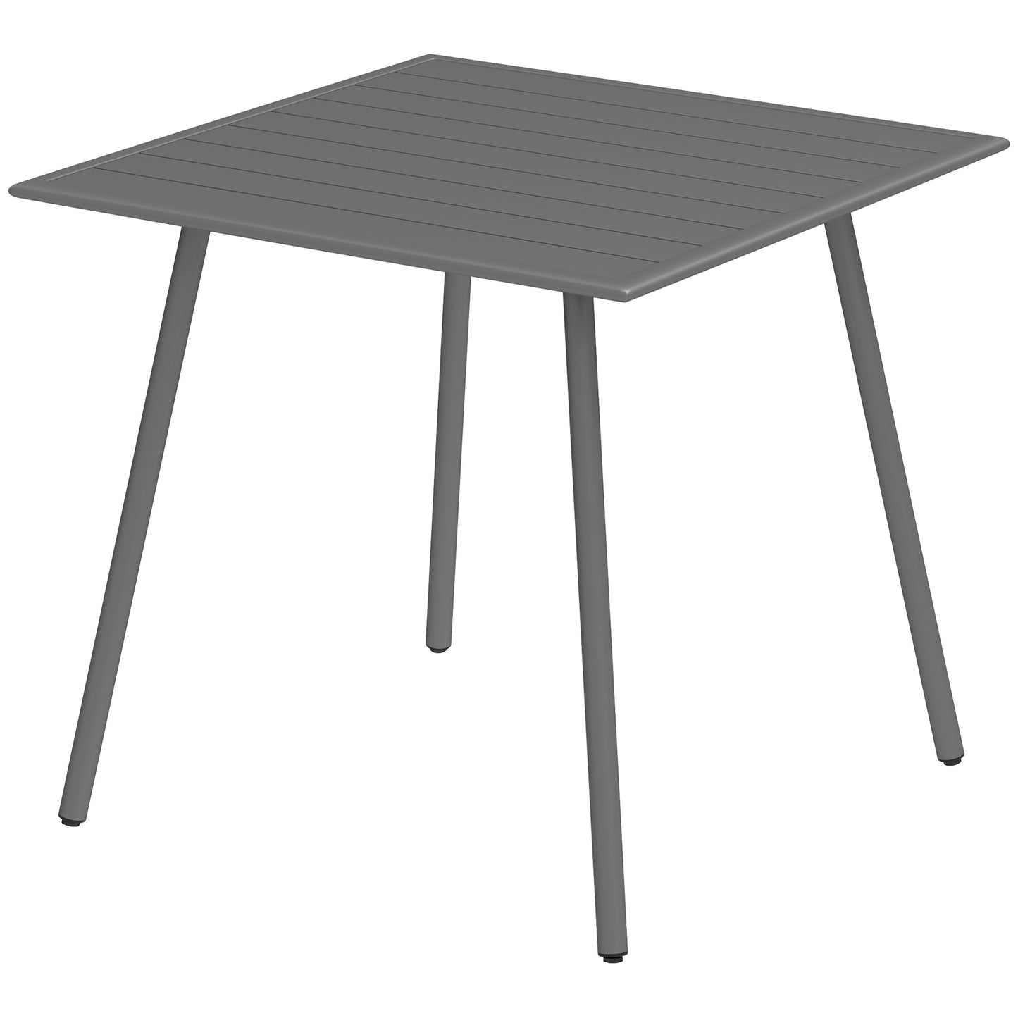 Tuinset Tuintafel Buitenmeubel Balkontafel Terrastafel – 4 Personen – Staal Frame – Weerbestendig & Eenvoudig Schoon Te Maken – 80x80x74 cm – Grijs